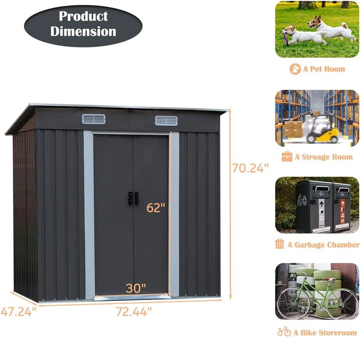 Garden Shed Metal Outdoor Shed Storage House Plastic